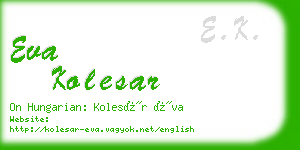 eva kolesar business card